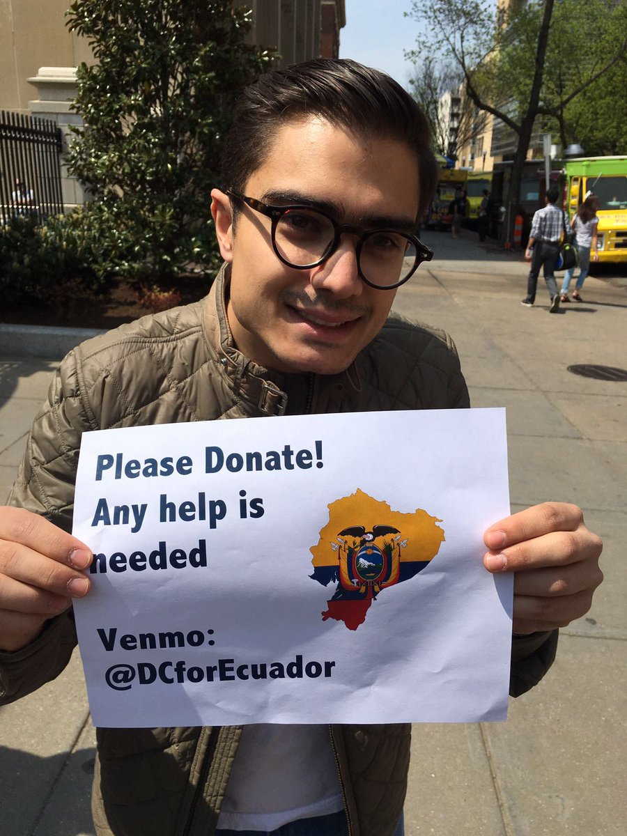 vanessalarconb's tweet photo. #DC Friends! Come out to #GWU Kogan Plaza and donate for #EcuadorEarthquake relief. Every donor gets a prize! https://t.co/Q0Sr4O7j6T