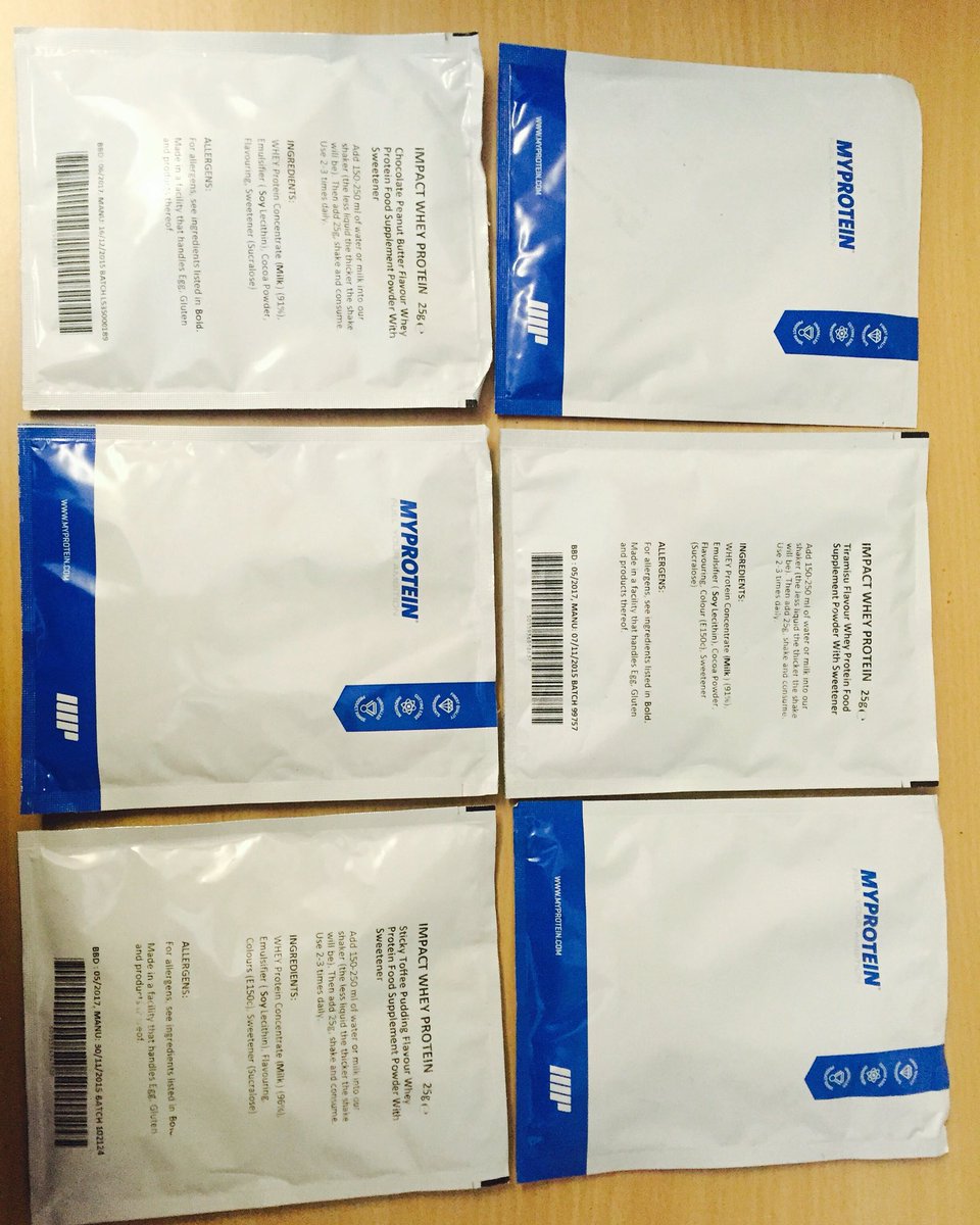 @MyproteinUK I couldn't choose which flavour I wanted so I got all 6! #impactwheyprotein #myprotein