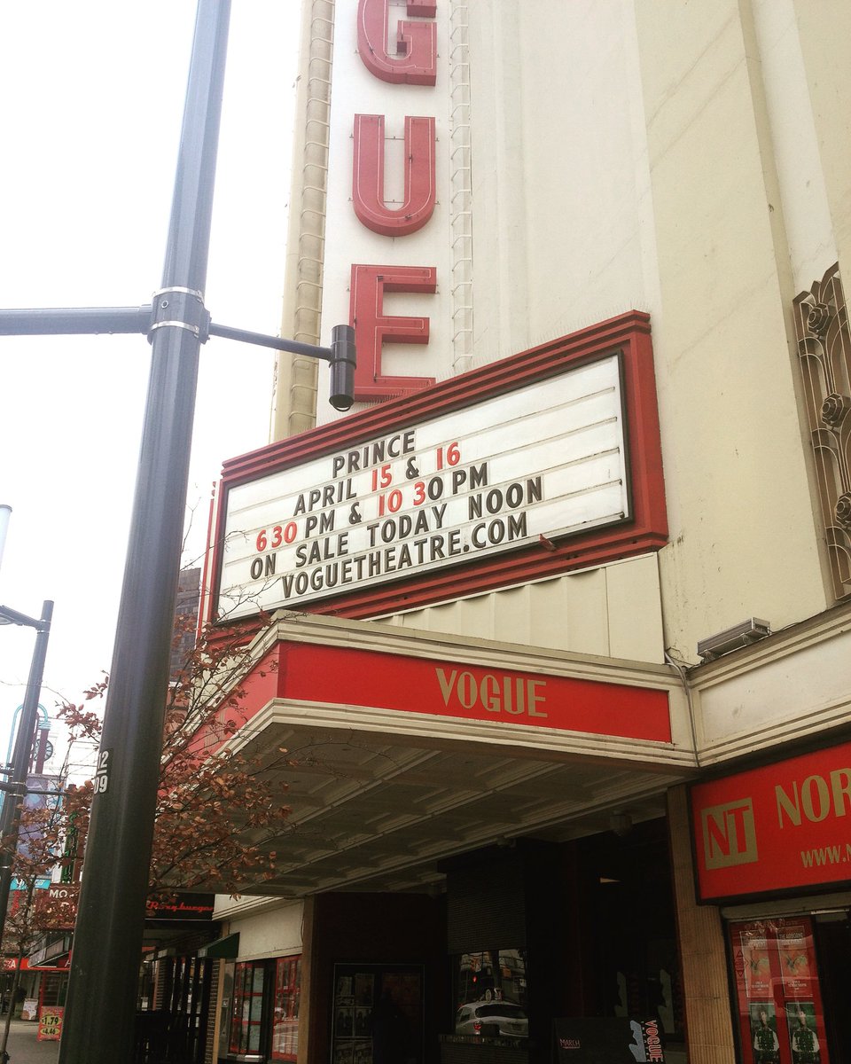 VogueTheatre's tweet photo. Thank-you for bringing your magic to our stage. #RIPPrince 💜 https://t.co/0Yl5Nt1t7p