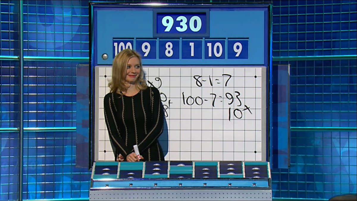 RachelRileyFC's tweet image. Rachel Riley on today&apos;s #Countdown. #Numbers2 #Pinstriped