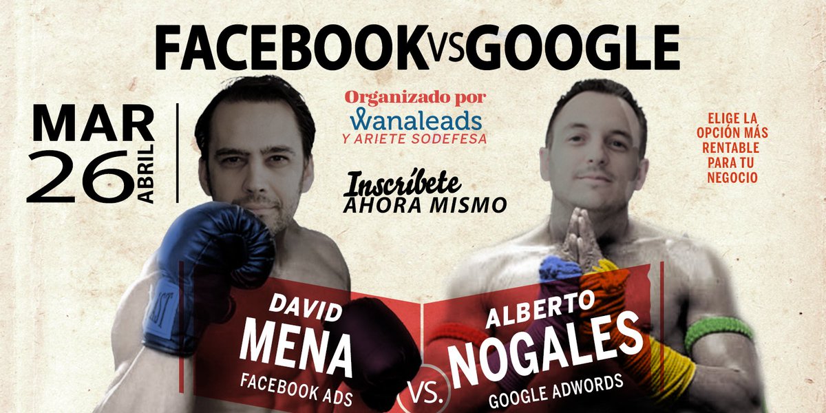 wanaleads's tweet photo. Muchos inscritos en el evento que preparamos el 26 en Sevilla… Facebook VS Google ¿Os venís? https://t.co/GwoG6BwdEI https://t.co/bXAxiAKLQX