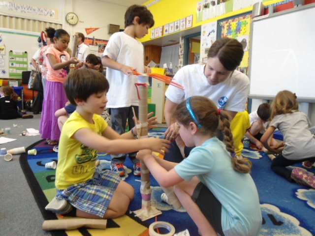 Dr. Murphy watched busy kindergarteners build their STEAM Day towers. <a href="/HaroldPell/">Taylor ES Principal</a> #ztroar <a href="/STEMANDBEYOND/">STEM and Beyond</a>