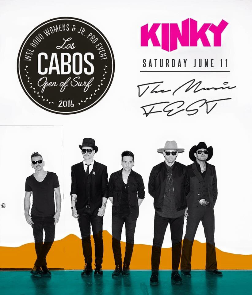 LosCabosOpen's tweet photo. Excited to announce our headliner June/11 @kinkytheband they're gonna take it to the next level of fun! 😎 #LCOS2016 https://t.co/6IP741ABQI