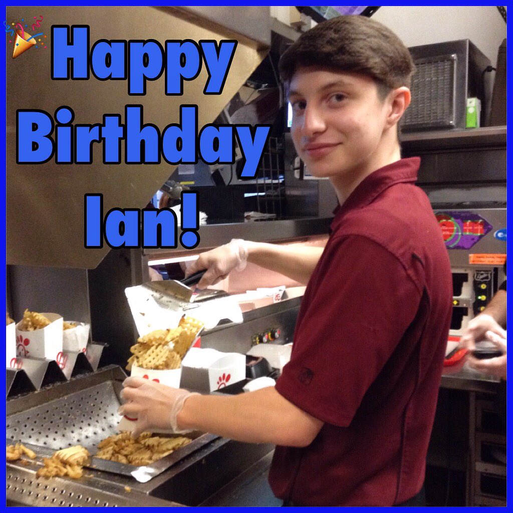 CFAVictory's tweet photo. πHappy Birthday Ian! Thanks for being a part of our #YoderPlaza team. Have a great day!#LoveOurTeam #CFAbdaywishes https://t.co/F2oTPd1oJj