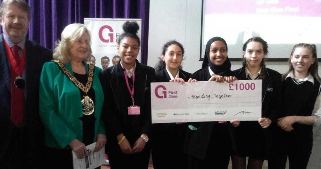 meek_caroline's tweet photo. Let's celebrate #youth winning £1000 for charity @HornseySchool #FGFinal with thanks to @JPFoundation, Mayor & Cllr https://t.co/PqiK2cITLS