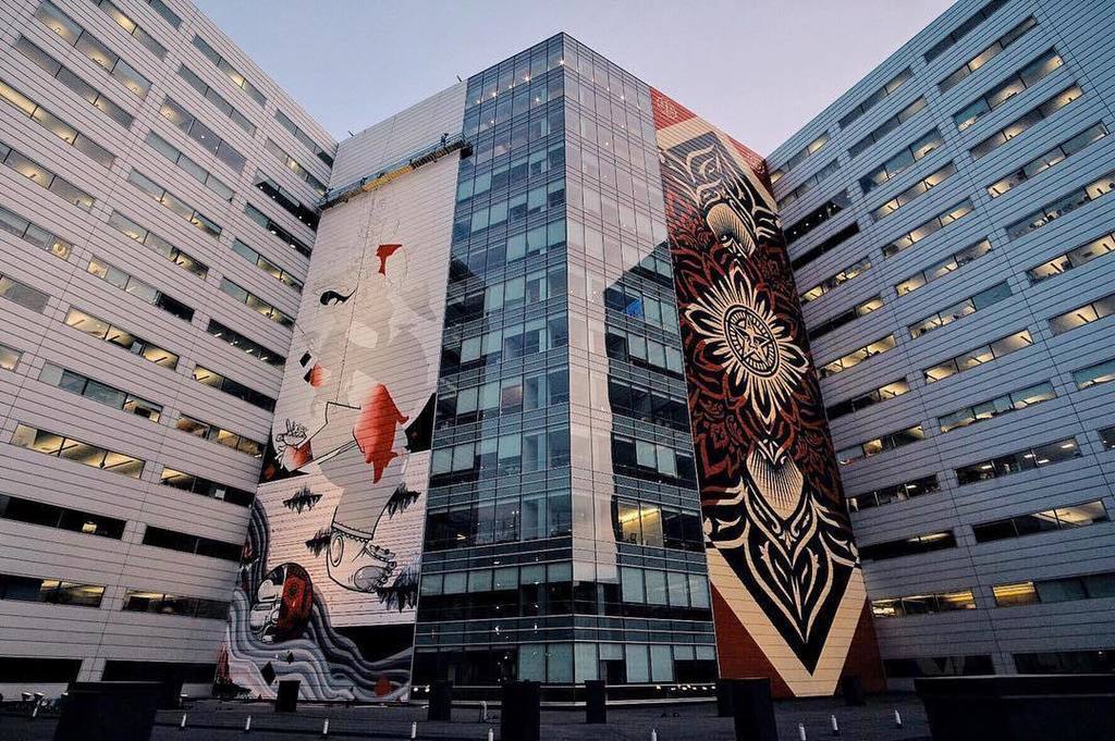 Detroitisit's tweet photo. Progress being made on the #howandnosm #mural in downtown #Detroit.
Photo credit: @eljefe313 https://t.co/tmFnCv1F3x
