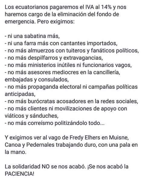 jjavier8a's tweet photo. @MashiRafael @593SOSTelecom esto se debería aplicar no sólo más impuestos. Todos somos un solo país desde el https://t.co/98PZXG6YMl