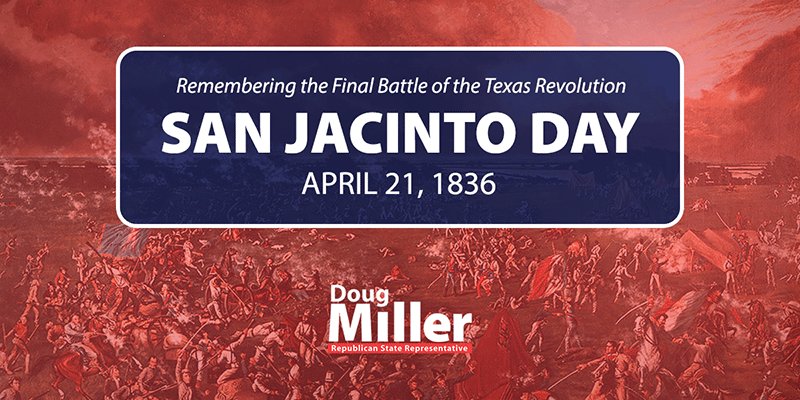 DougForTexas's tweet image. Wishing my fellow Texans a happy #SanJacintoDay! This day and every day, I'm proud to be a native Texan. #TXHD73