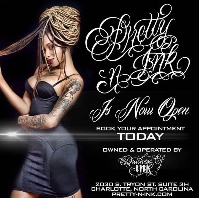 I'm at my shop #PrettyNInk all week! Schedule an appointment or drop by now! https://t.co/Tzo9an21me<a href="/tag/prettynink"class="tags">#PrettyNInk</a>