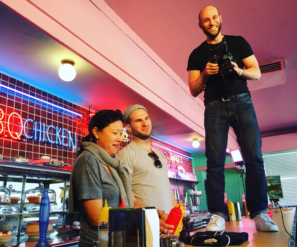 Dust Studios Assistants on set with David Roemer #setlife #studio #photographer