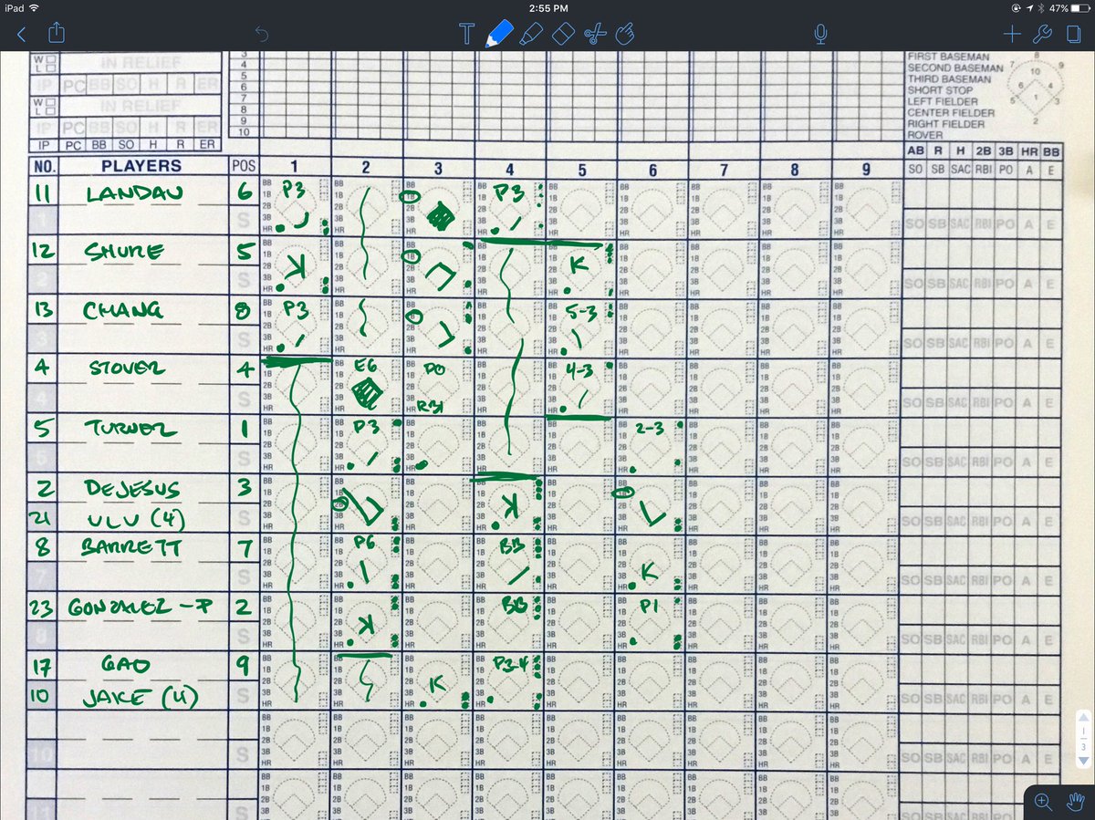 Using Notability on the iPad Pro while coaching JV softball. Beyond the classroom!