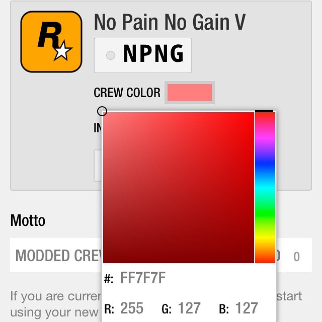 G4ME_H4CK's tweet photo. Nouvelle Couleur De Crew Modded !!! (Rouge Pâle) #NoPainNoGainV #FF7F7F https://t.co/sfnvtwDU3D