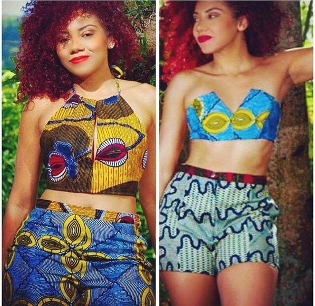 Akimbo_TT's tweet photo. These sexy mixed print, Ankara inspired shorts and crop tops from BeneCaribe are now available here at AKIMBO ! https://t.co/Ej2fC12dF2