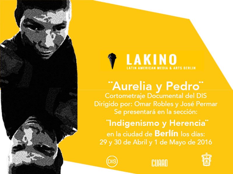 CUAAD_UdeG's tweet photo. Aurelia y Pedro cortometraje Documental del @DIS_UDG dirigido por Omar Robles y José Permar se presentará en @lakino https://t.co/7FRBjqkM8R