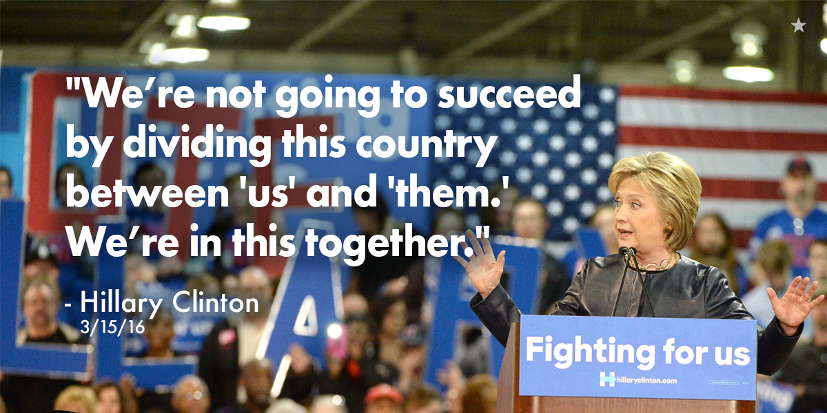nobarriers2016's tweet photo. #ImWithHer because #ShesWithUs. https://t.co/vYxZbFKfRW