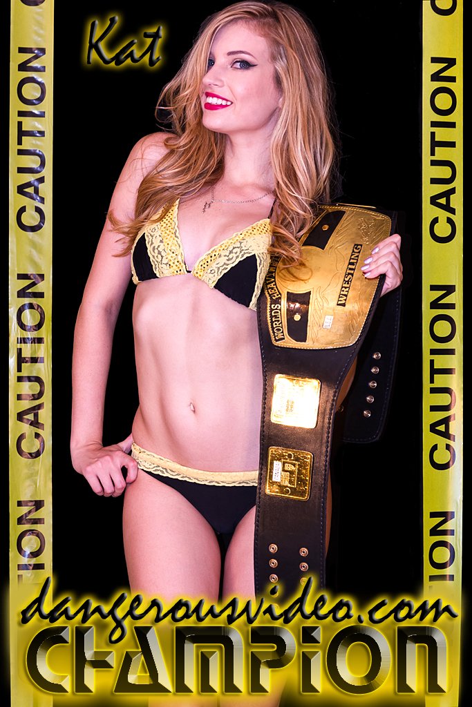 Our new https://t.co/h4LE7KZeLt champ is KAT! :D #womenswrestling #wrestling  #catfight #sexy #bikini