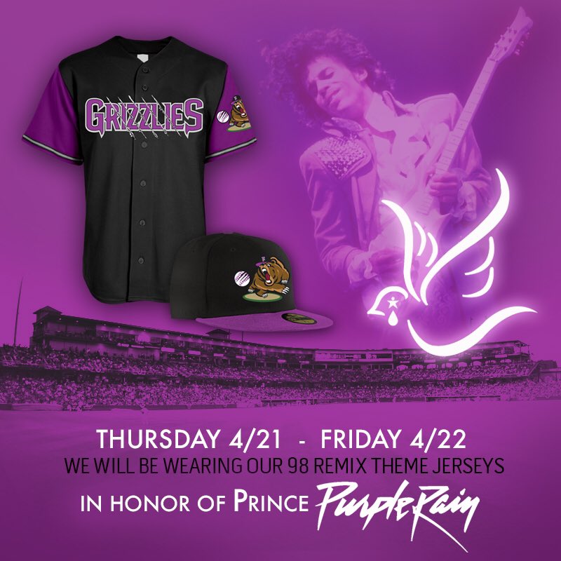 Fresno Grizzlies on X: Purple '98 remix jerseys tonight to honor Prince.  ☔️🕊 #TBT #Prince #RIP #PurpleRain #WhenDovesCry  /  X