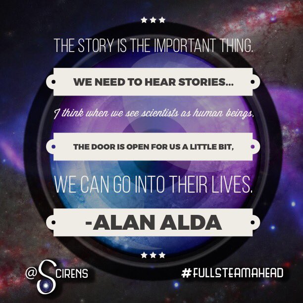 Scirens's tweet image. .@alanalda on opening the door to science. #GatewayToScience