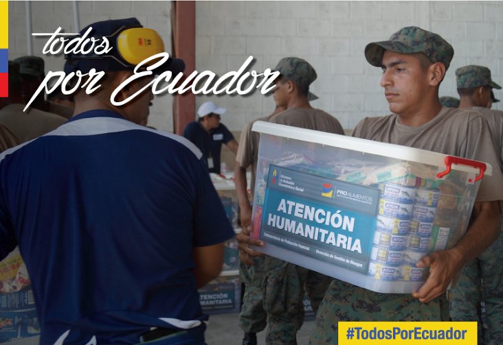 Presidencia_Ec's tweet photo. #Ecuador entero demuestra su compromiso y ayuda para nuestros hermanos de la Costa #TodosPorEcuador https://t.co/Ap4EFVONR8
