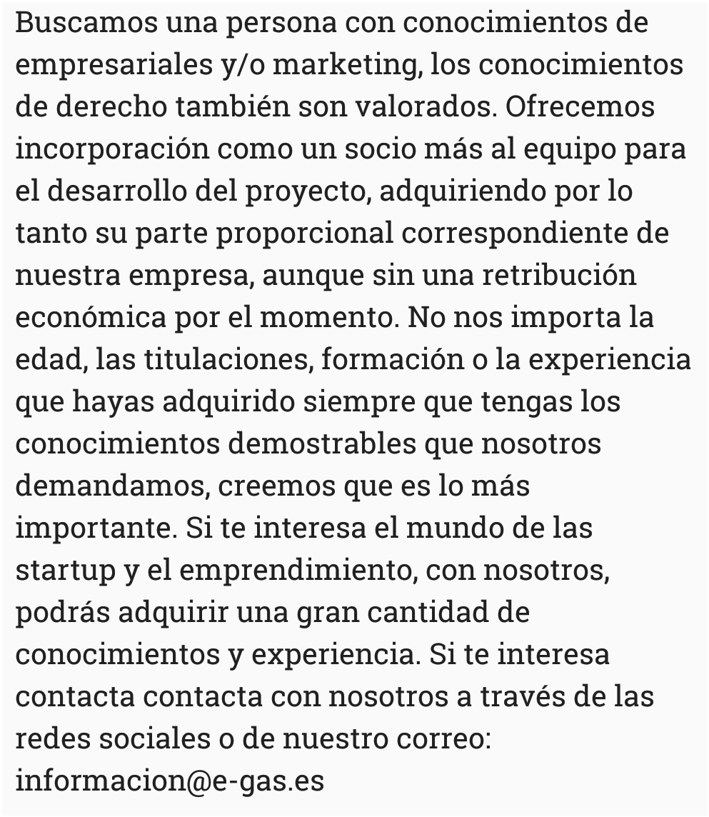 egas_inf's tweet photo. Buscamos un nuevo socio con conocimientos de empresariales y/o marketing. Si estás interesado contacta con nosotros. https://t.co/CkdMrw3R2G