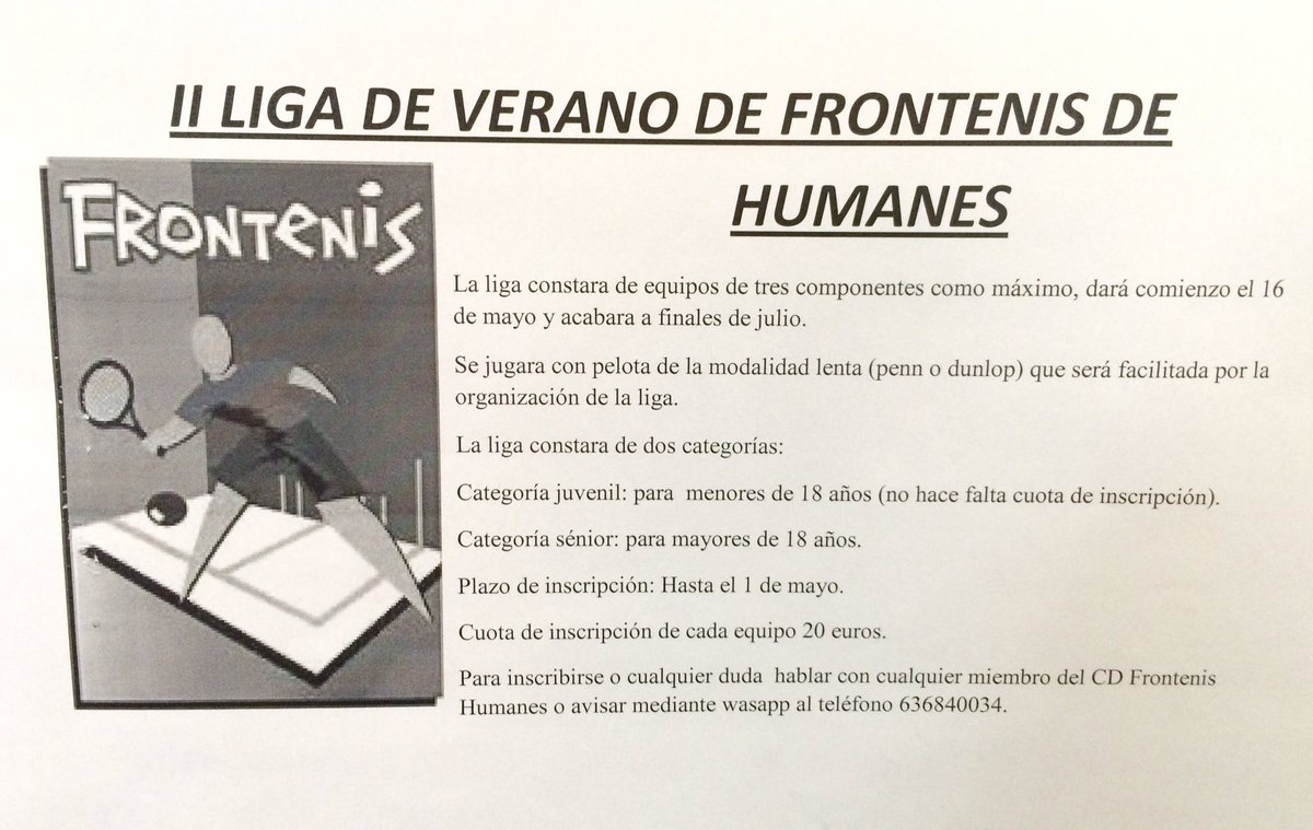Humanes_Gu's tweet photo. II LIGA DE VERANO DE FRONTENIS DE HUMANES https://t.co/g0iZFR97b1