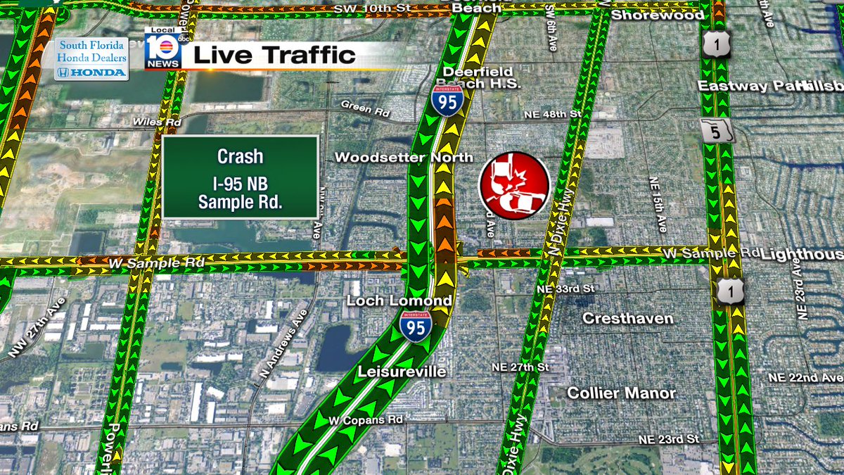 CRASH: I-95 NB & Sample Rd.  #TRAFFIC https://t.co/w2Jb5aWijA