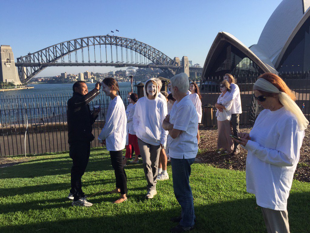 Get up &amp; Greenpeace action about Great Barrier Reef, white face painting