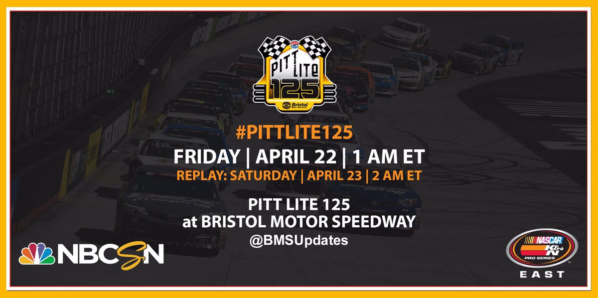 C_Wr1ght's tweet photo. Don't forget to set your DVR! #PittLite125 @BMSupdates #KNEast @NASCARHomeTrack https://t.co/4vKmI5LGKo