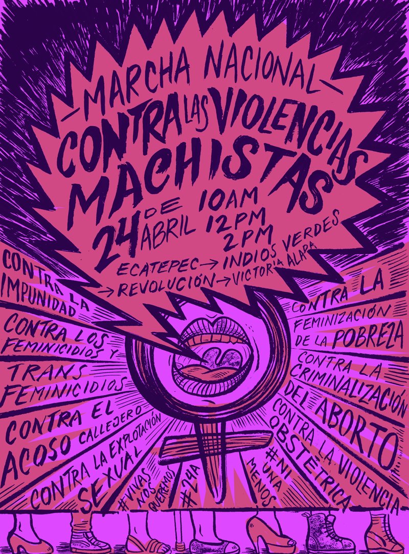 hackrancho's tweet photo. Contra las violencias machistas en la calle y en entornos digitales.
Domingo 24/04 #24A #Mexico #VivasNosQueremos https://t.co/WKSX986tC0