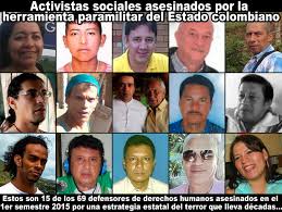 Resultado de imagen de En Colombia están asesinando a 10 activistas al mes