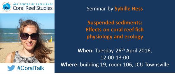 physiologyfish's tweet photo. Come hear about how sediments & turbidity affect baby #coralreef #fish @HessSybille #CoralTalks Tues 12pm @coralcoe https://t.co/zTdFPj6JCo