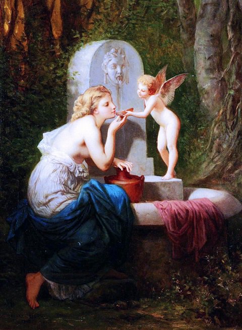 Amyperuana's tweet photo. Henri Pierre Picou, At The Fountain 1880 @geminicat7 @69quietgirl 
@PatriziaRametta @Biagio960 @AdrianaCioci https://t.co/FDrEDkDzu6