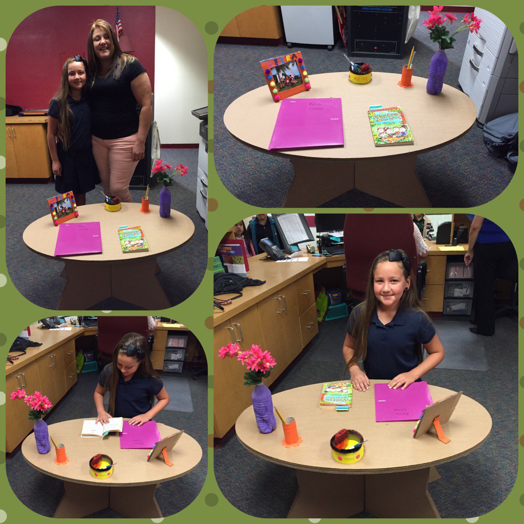 BHinojosa_EPCC's tweet photo. Ms. Miramontes student presented her recycled project-student desk. 😉 WOW! Great Job! 👏🏻👏🏻💛💚🐝 #TeamSISD https://t.co/7Ejdn43xIH