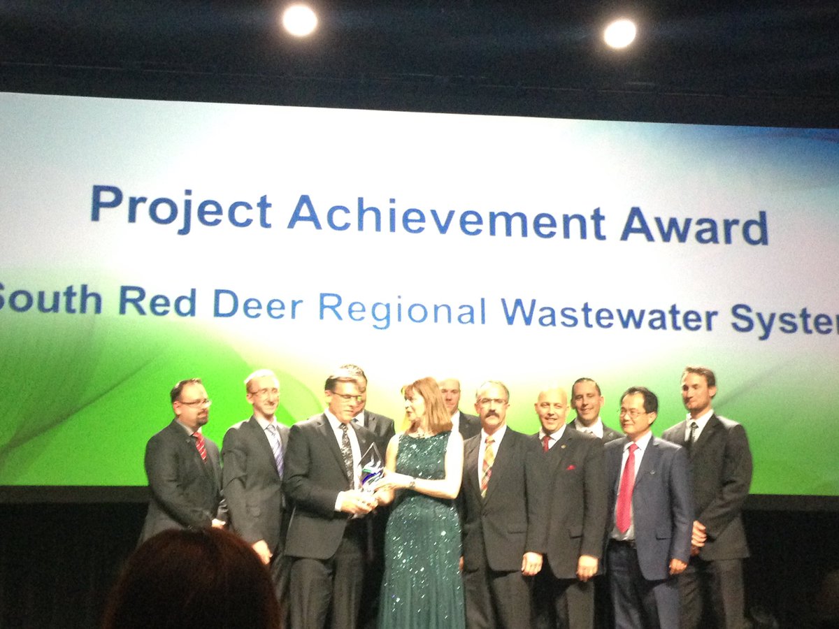 GaleKatchur's tweet photo. Stantec receives the #apegasummit 2016 Project Achievement Award for the South Red Deer Regional Wastewater System https://t.co/EvmCdQG84C