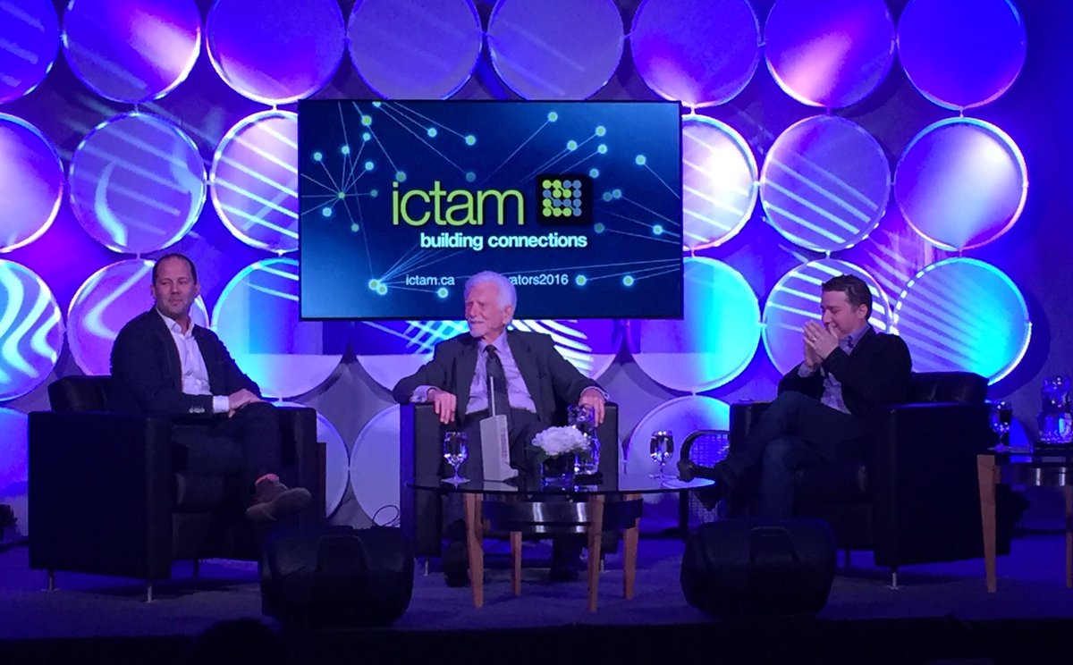 GBarkman's tweet photo. Hanging out with Martin Cooper (inventor of the mobile phone) and Aaron Zifkin (GM Airbnb) at #innovators2016 https://t.co/GZguRrOWwA