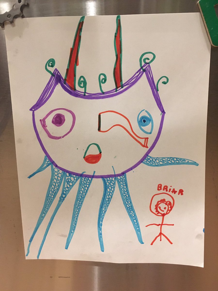 megdrosen's tweet photo. It seems ET is a cross bw a devil elephant and an octopus #DrawET with help from a 5 yr old (pictured) @ScienceNews https://t.co/qopNtzEqfU