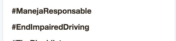 LATISM's tweet photo. We are trending, thank you guys for helping us spread this important message! #EndImpairedDriving #ManejaResponsable https://t.co/rkKyuMxry1