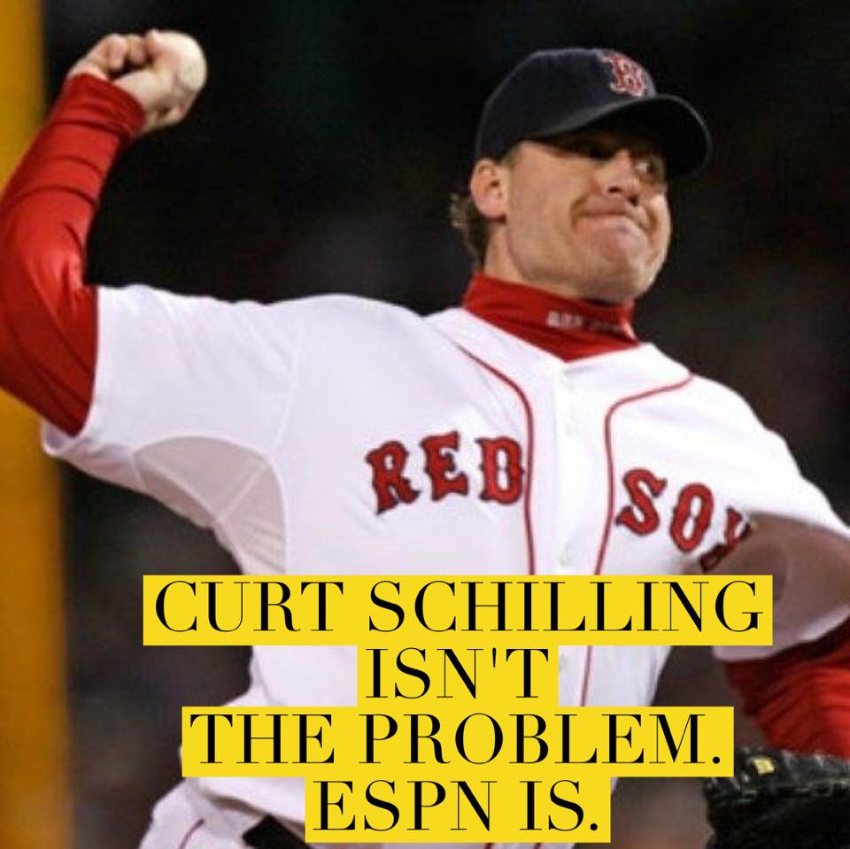 coff33loveit's tweet photo. #IamCurtSchilling #CurtSchilling No longer will watch @espn #WarOnWomenAndGirlsSafety #StandWithCurt #BoycottESPN https://t.co/hSUxGrkmIW