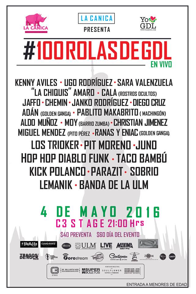 JairHerz's tweet photo. Nos vemos el 4 de mayo en la gran fiesta tapatía! @C3Mexico @conciertosgdl #KickPolanco #100RolasdeGDL #YoamoGDL https://t.co/gqlyqIY9H0