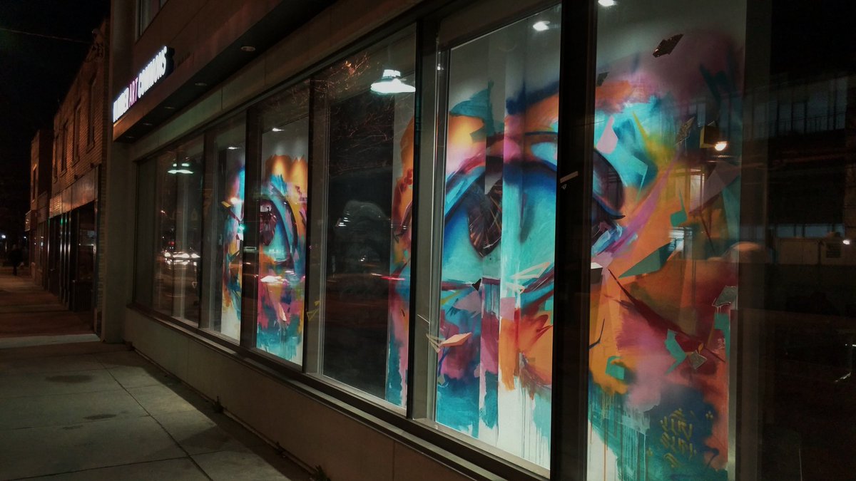 Lagoochitrawala's tweet photo. Look at that snazzy #humberartcommons. Mural by first year student Moises Frank #luvsumone. https://t.co/xzgH56oxy6