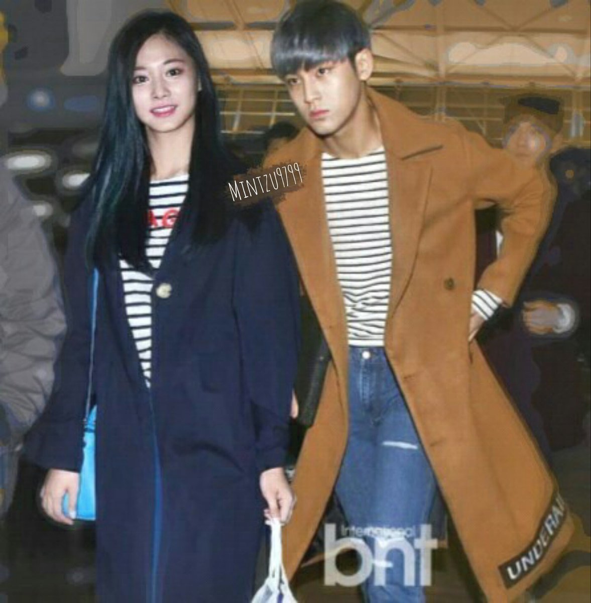 Mingyu Tzuyu Mintzu At Airport Mintzu Mingyu Tzuyu 민규 쯔위 Visualcouple Seventeen Twice Seventwice Pledis 17 Jypetwice