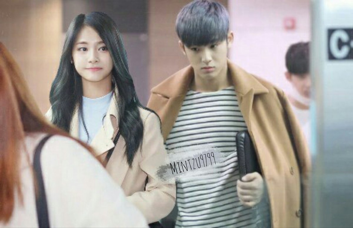 Mingyu Tzuyu Mintzu At Airport Mintzu Mingyu Tzuyu 민규 쯔위 Visualcouple Seventeen Twice Seventwice Pledis 17 Jypetwice