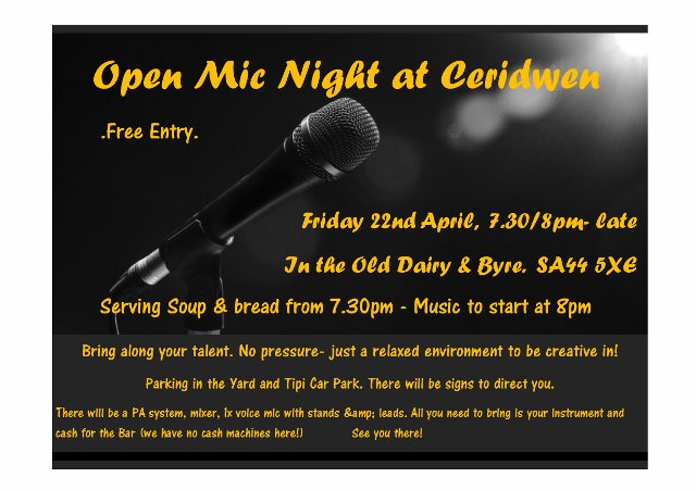 ceridwencentre's tweet photo. Open mic @ceridwencentre Fri evening - 22nd - in Old Dairy -  @Discovercarms @visitceredigion @VisitTeifi Pls RT:) https://t.co/5wz1vSqX2G
