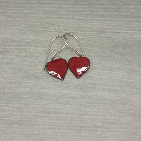 Red Enamel Heart Earrings tuppu.net/bb815c32 #MaisyPlum #LoveHeartEarrings