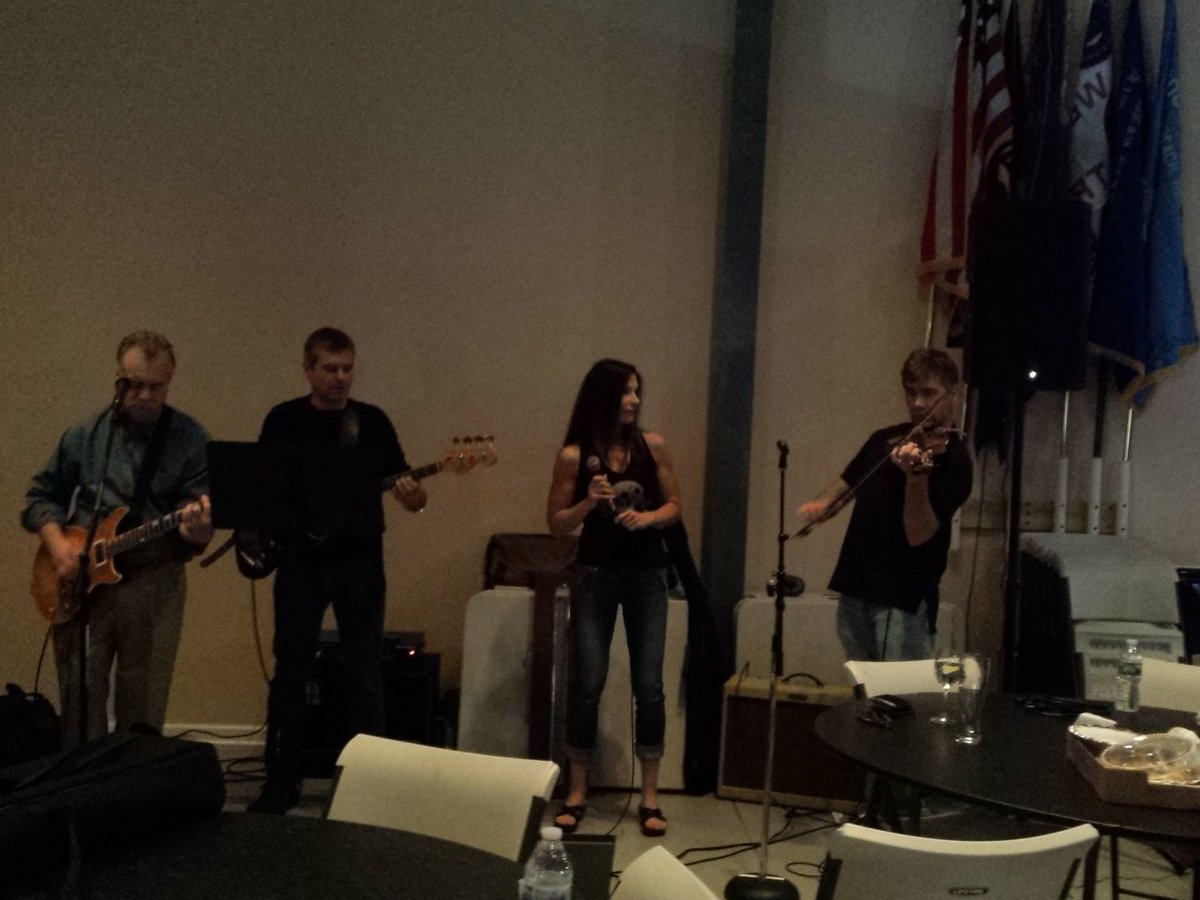 UBPost321's tweet image. The band "Quarter Lee" rehearsing for tomorrow's membership drive.  Bring your DD214 or military ID!