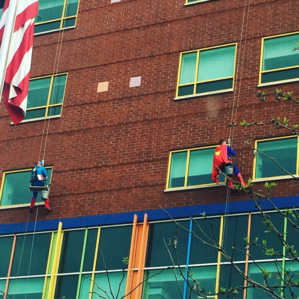 PGHSnowAngels's tweet photo. Spotted a few superheroes this morning at @ChildrensPgh. One of the many things that makes #Pittsburgh great! https://t.co/z3n47f1zju