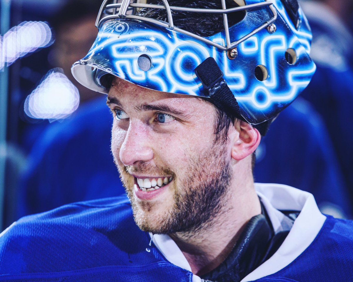 TBLightning's tweet image. A 34-save shutout is a pretty decent way to help send your team to the next round. #GoBolts