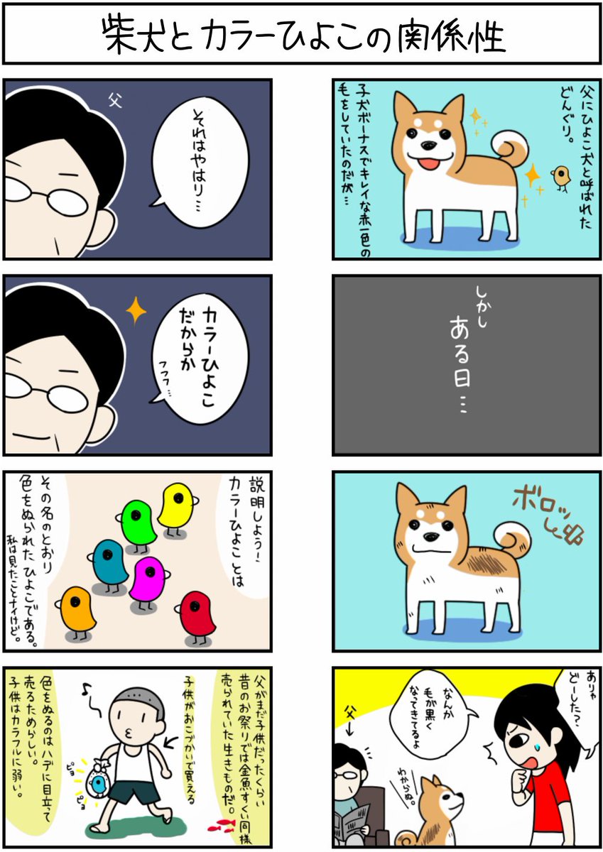 柴犬とカラーひよこの関係性』 pic.twitter.co.. | 宮路ひま【柴犬と猫