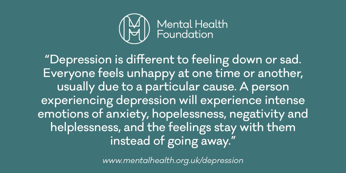 mentalhealth's tweet image. What is depression? What leads to it? Find out in our guide: mentalhealth.org.uk/a-to-z/d/depre… #depressionawarenessweek