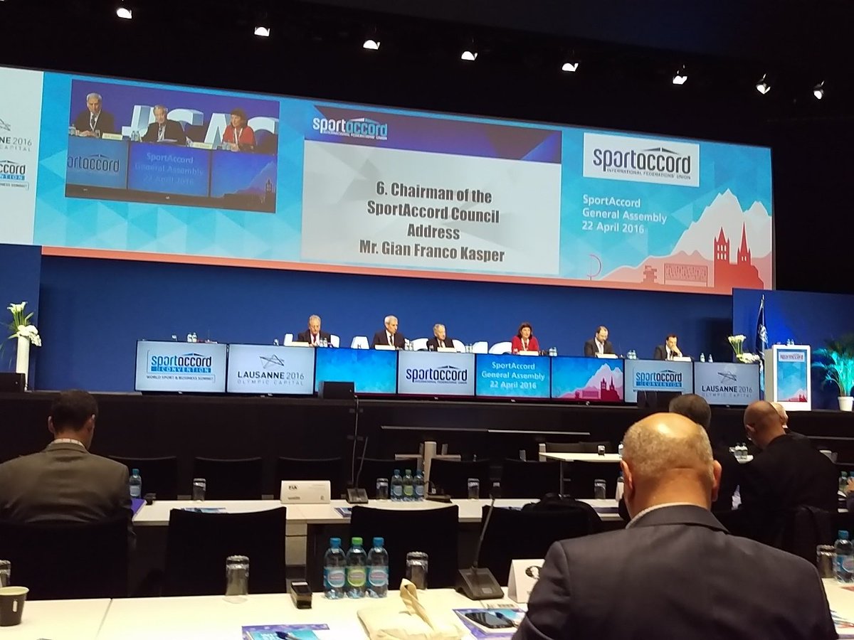Sport Accord general assembly starting. 100 sport federations together. #floorball